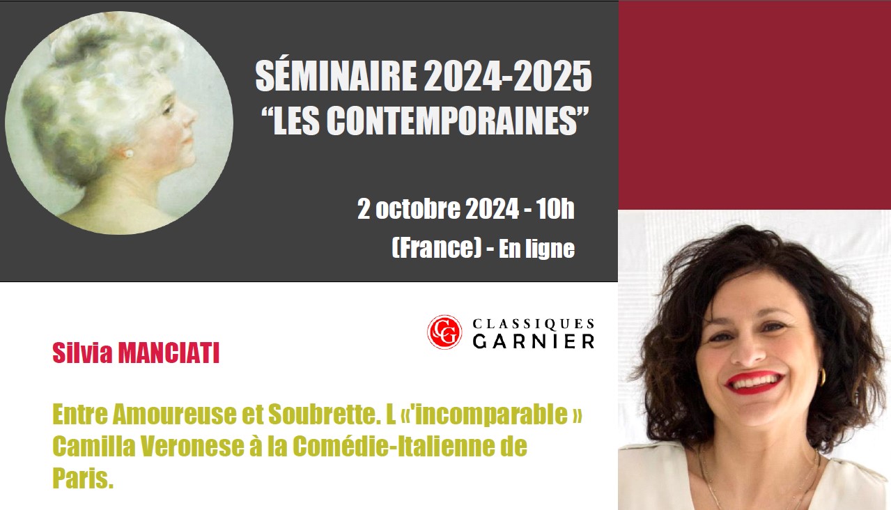 Séminaire Les Contemporaines - 2 octobre - Silvia Manciati (sur Camilla Veronese)